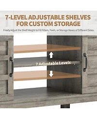 gaomon Rustic-Style Storage Cabinet-Fits an Aquarium-Features Two Doors and Three Drawers for Storage