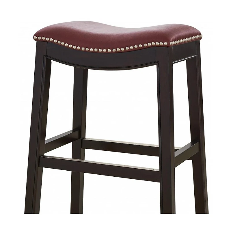 HomeRoots 26" Solid Wood Backless Counter Height Bar Chair