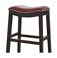 HomeRoots 26" Solid Wood Backless Counter Height Bar Chair