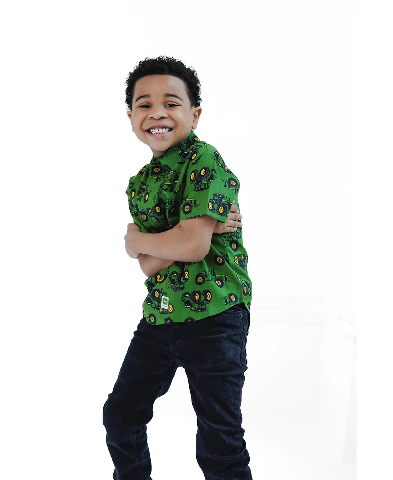 John Deere Little Boys (5-12) Short Sleeve Button-Down Shirt