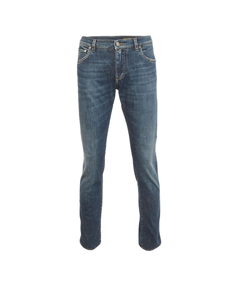Pre-Owned Dolce & Gabbana Men's Faded Denim Slim Fit Jeans