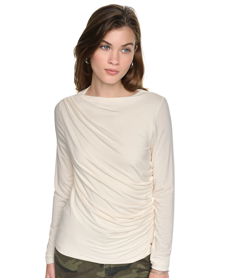 Dkny Jeans Women's Long-Sleeve Crewneck Top