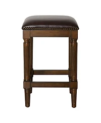 HomeRoots 27" Solid Wood Backless Counter Height Bar Chair