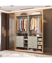 Aheaplus 30 Set of 2 Closet Organizer with Wooden Drawers
