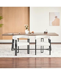 Streamdale Furniture Upholstered Dining Armchairs, Set of 2, Fabric and Metal Frame