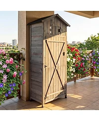 Slickblue 70Inch Garden Tool Storage Cabinet with Lockable Doors