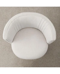 Maison Boucle Makeup Vanity Chair, Textured Tub Chair with Hidden Casters, Barrel Back Accent for Desk, Compact Seating