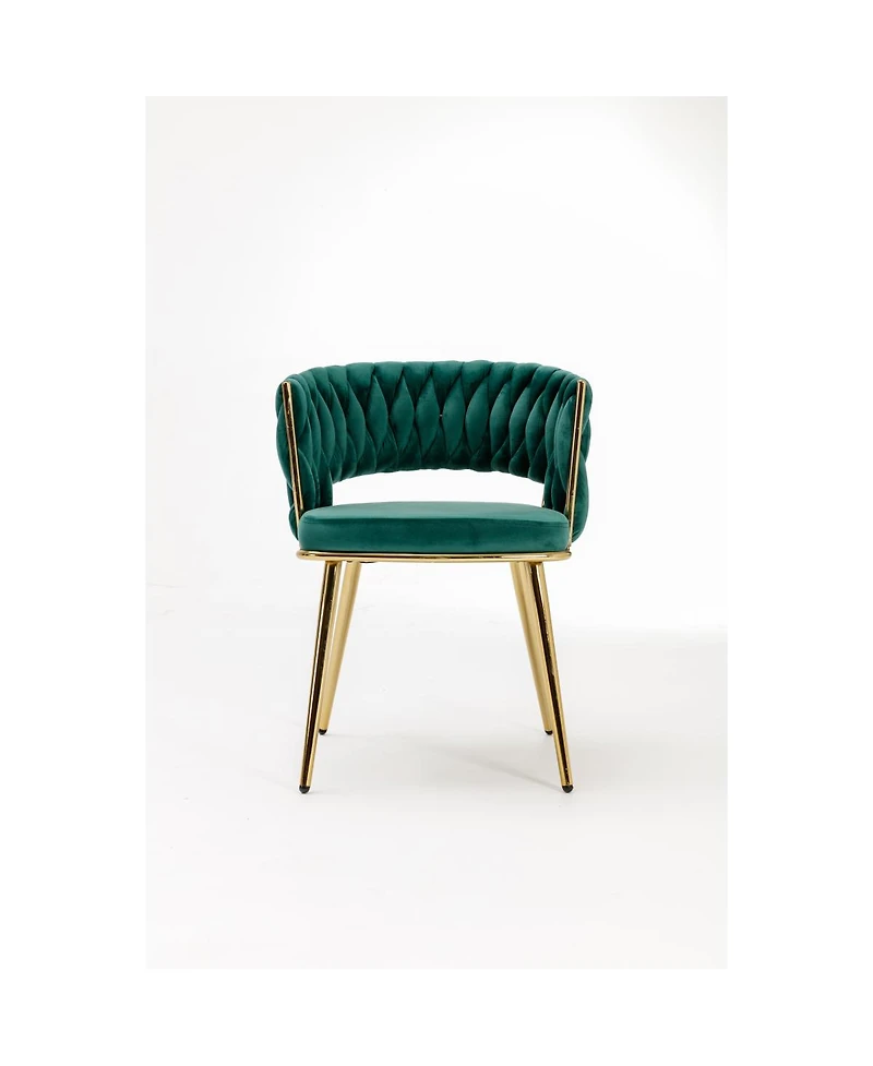 Streamdale Furniture HengMing Velvet Woven Modern Dining Chairs, Set of 2