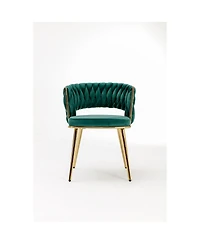 Streamdale Furniture HengMing Velvet Woven Modern Dining Chairs, Set of 2