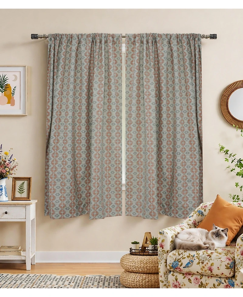 Fabdivine Jhroka Boho Style Handcrafted Linen Curtains