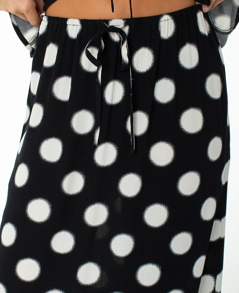 Roxy Women's Iyla Polka Dot Tie-Waist Skirt