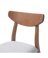 Streamdale Furniture 4-Piece Modern Scandinavian Dining Chairs, Curved Wood and Fabric