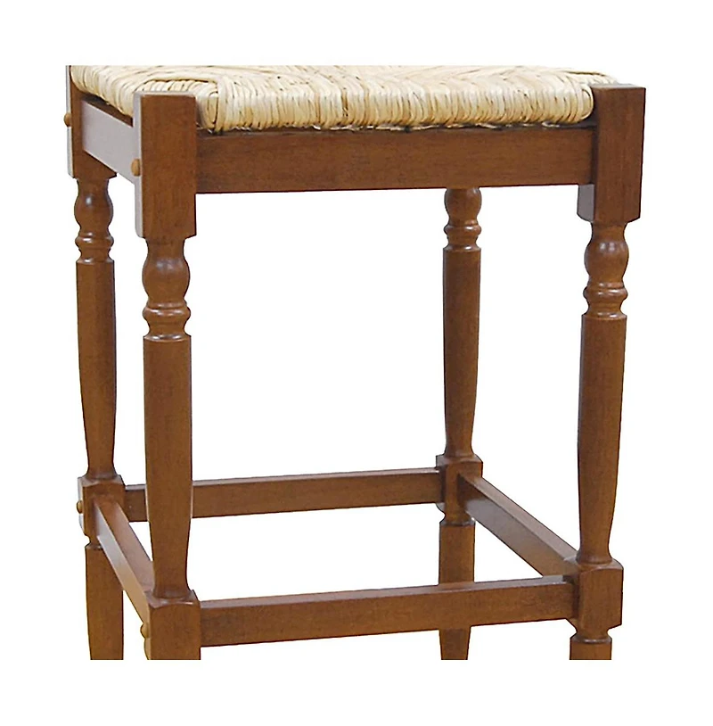 HomeRoots 29" Solid Wood Backless Bar Height Bar Chair
