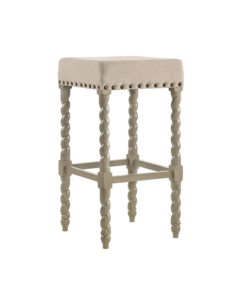 HomeRoots 30" Solid Wood Backless Bar Height Bar Chair