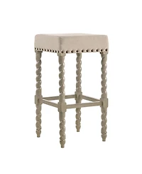 HomeRoots 30" Solid Wood Backless Bar Height Bar Chair