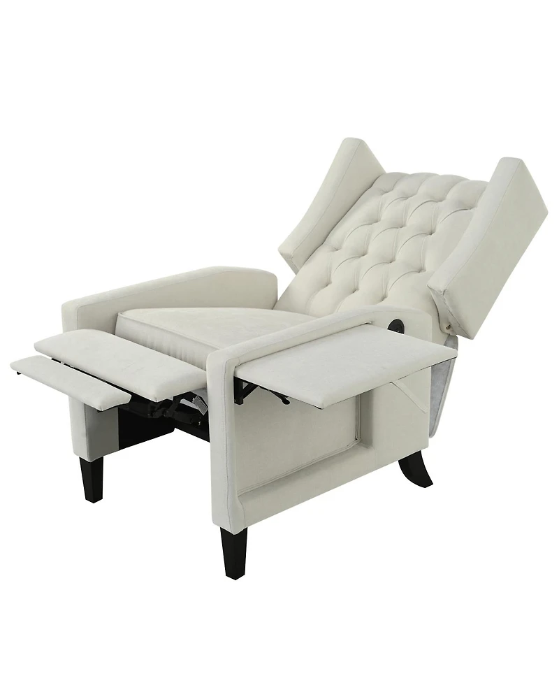 Streamdale Furniture Manual Adjustable Wingback Recliner with Side Table and Usb Ports