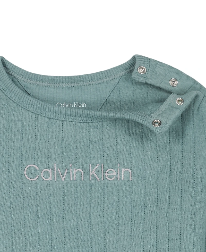 Calvin Klein Baby Boys' Long-Sleeve Top and Pants, 2-Piece Set