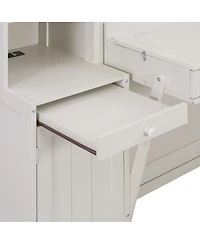 Streamdale Furniture Queen Size Murphy Bed with Desk, Storage Cabinets and Drawers