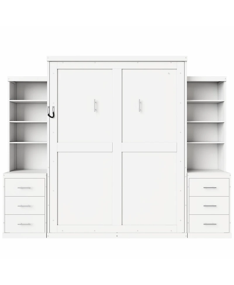 Streamdale Furniture Full Size Murphy Bed with Storage Shelves and Drawers