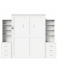 Streamdale Furniture Full Size Murphy Bed with Storage Shelves and Drawers