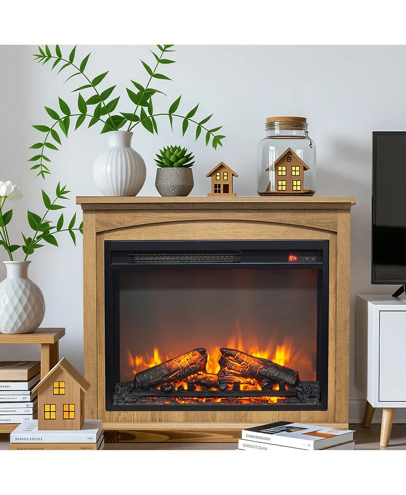 Mondawe 28 Inch Tv Media Entertainment Center With Electric Fireplace