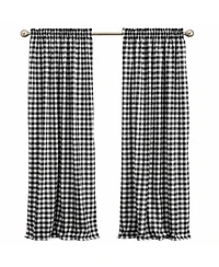 Kate Aurora Country Farmhouse Buffalo Check Plaid Gingham Single Window Curtain