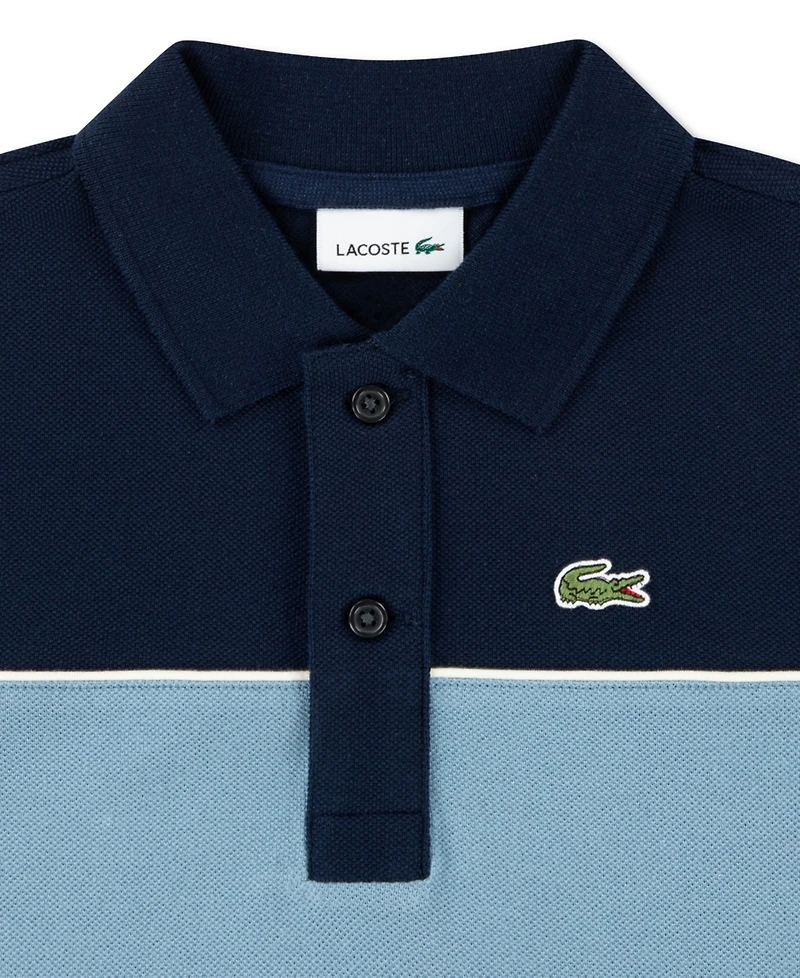 Lacoste Boys' 10-16 Short-Sleeve Chest Stripe Polo Shirt