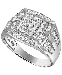 Esquire Men's Jewelry Lab-Grown Diamond Ring (1 ct. t.w.) 14K Gold-Plated Sterling Silver