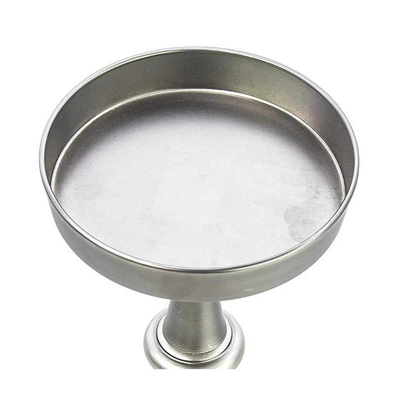 HomeRoots Brushed Silver Finish Drink Size Accent Table