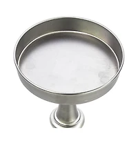 HomeRoots Brushed Silver Finish Drink Size Accent Table
