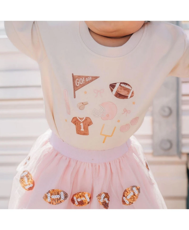 Sweet Wink Baby Girls Game Day Icon Long Sleeve Romper