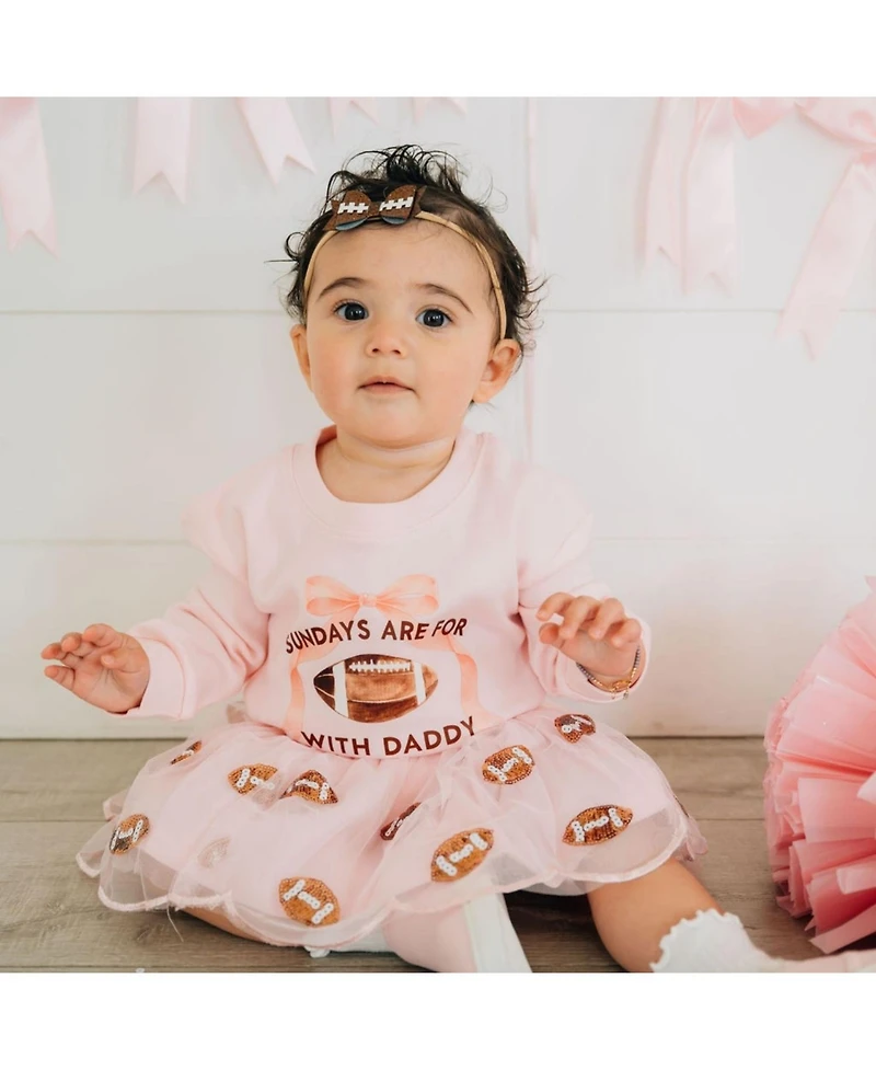 Sweet Wink Baby Girls Sundays Are For Football Long Sleeve Romper