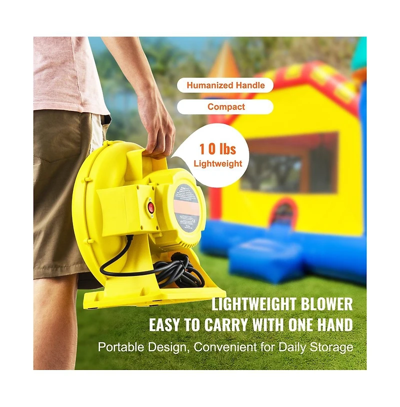 Sugift 450W Inflatable Bounce House Blower with 1750Pa Wind Pressure, Ages 18+