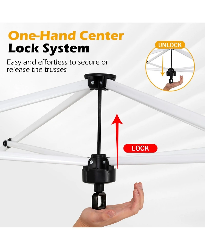 Sugift Outdoor Commercial Pop Up Canopy Tent with Wheeled Storage Bag