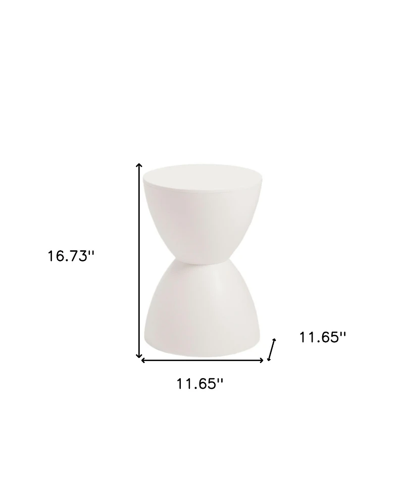 HomeRoots 17" Heavy Duty Plastic Round Pedestal End Table