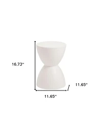 HomeRoots 17" Heavy Duty Plastic Round Pedestal End Table
