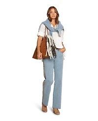 Belle & Bloom Women's Rebel Mid Rise Side Stripe Denim Jeans