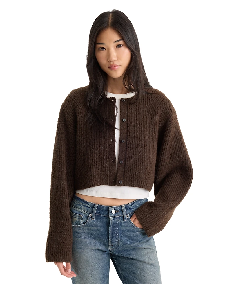 Good American Women's Crewneck Long-Sleeve Sweater