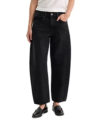 Good American Women's Mid-Rise Barrel-Leg Ankle Jeans