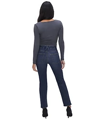 Good American Petite Mid-Rise Slim Straight Ankle Jeans