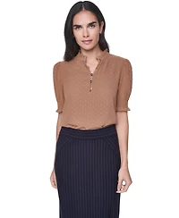 Tommy Hilfiger Women's Clip Dot Mock Neck Popover Top