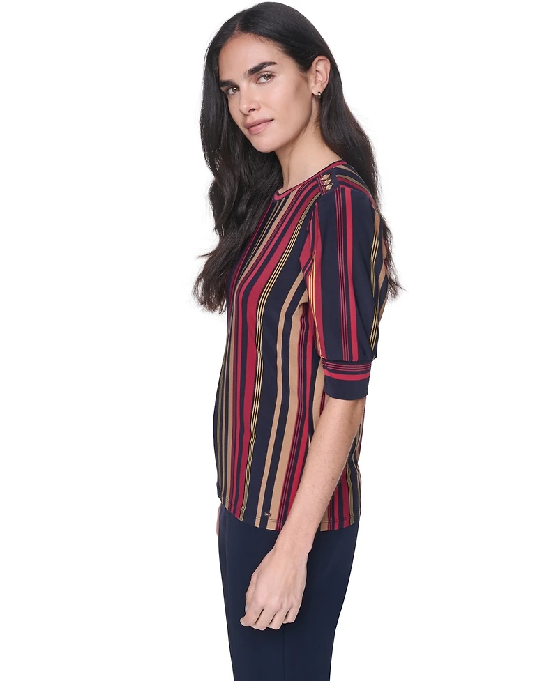 Tommy Hilfiger Women's Short-Sleeve Striped Top