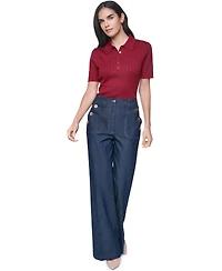 Tommy Hilfiger Women's Short-Sleeve Polo Sweater