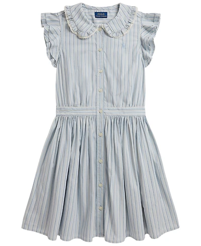 Polo Ralph Lauren Girls' 7-16 Striped Cotton Poplin Shirtdress
