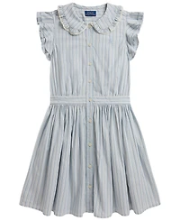 Polo Ralph Lauren Girls' 7-16 Striped Cotton Poplin Shirtdress