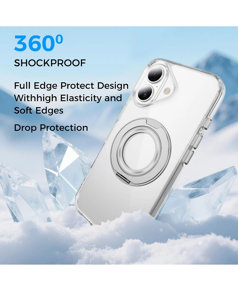 Alpha Digital iPhone 16 Magnetic Ring Stand Shockproof Case