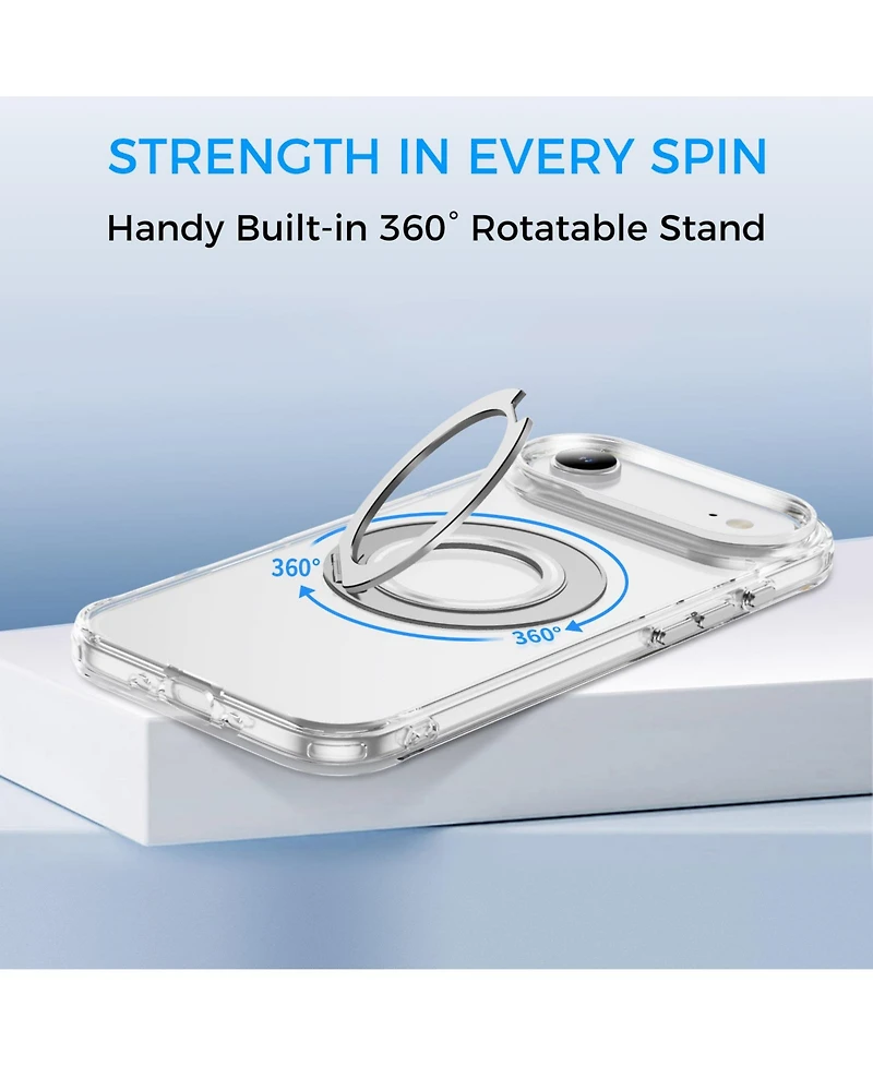 Alpha Digital iPhone 17 Series Magnetic Ring Stand, Shockproof Case