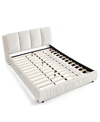 Streamdale Furniture Queen Size Upholstered Bed Frame, Modern Minimalist Velvet Bed