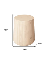 HomeRoots 18" Natural Solid Wood Round End Table