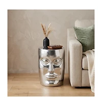HomeRoots 18" Aluminum Faces Round End Table